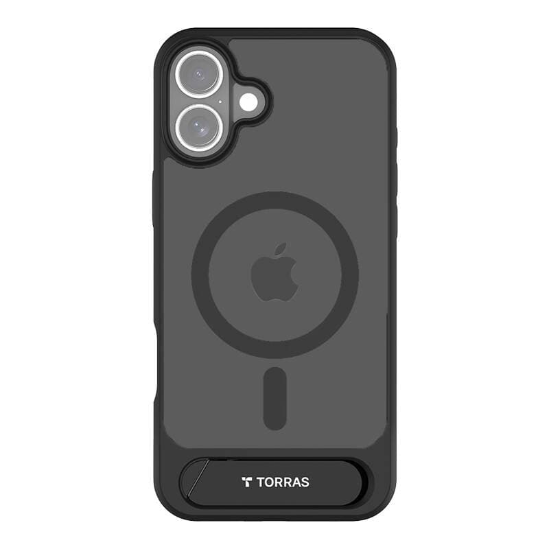 Ovitek Torras Pstand za iPhone 16, črn