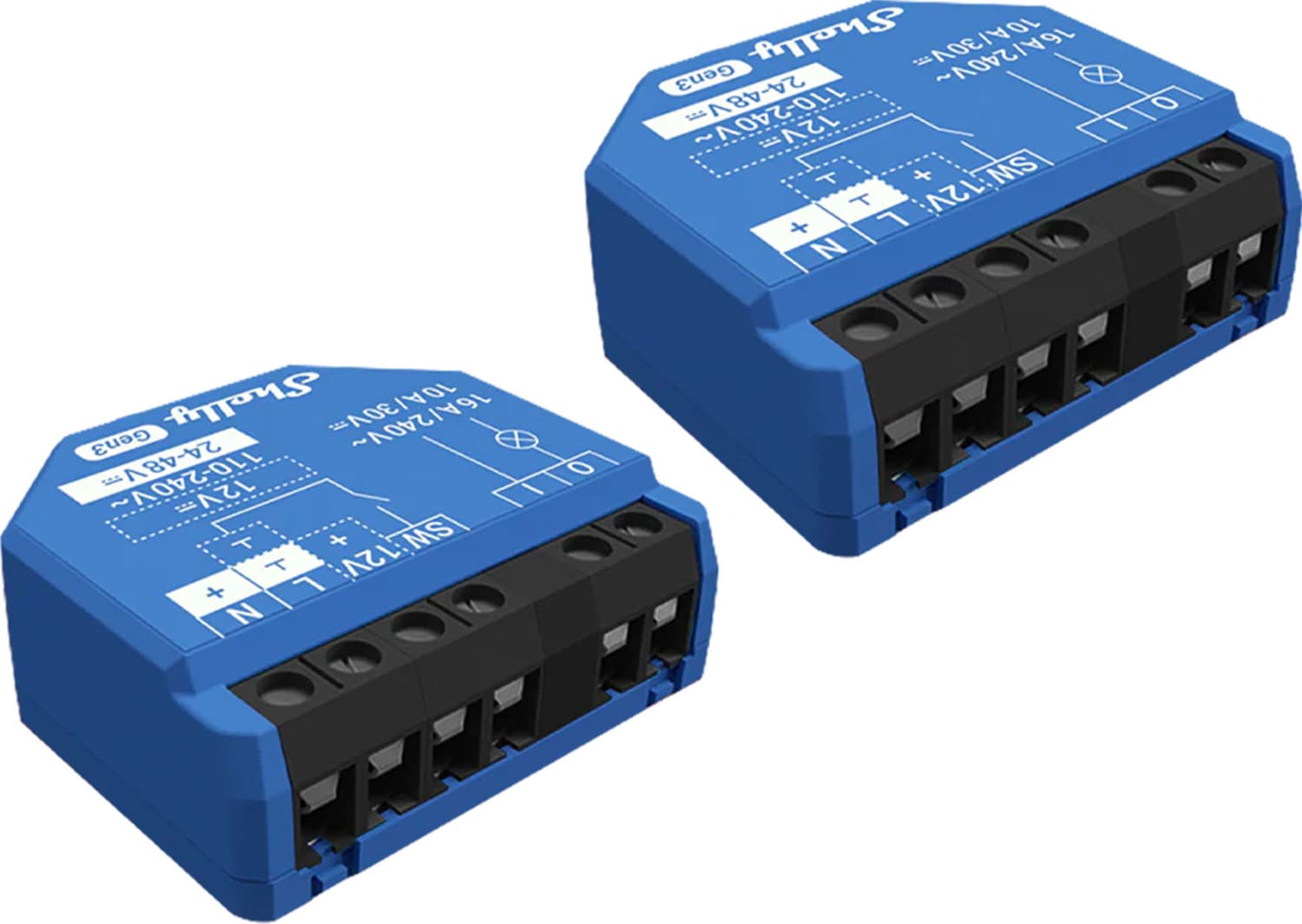 Komplet 2 krmilnikov Shelly 1 Gen3 (WiFi/Bluetooth)