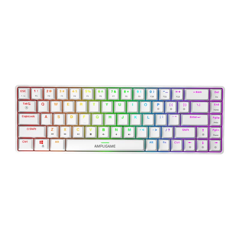Fifine GK1W mehanska tipkovnica, 65% RGB (bel)