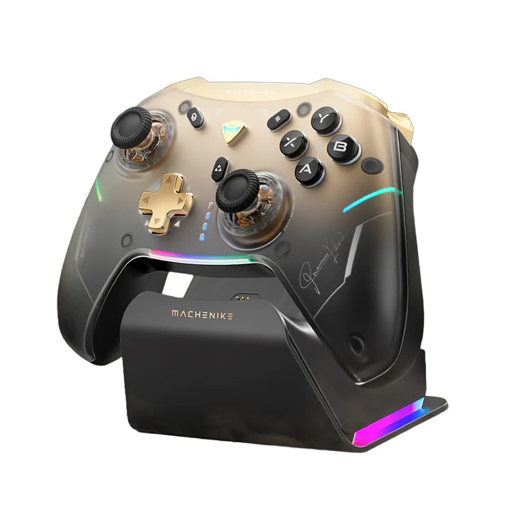 Machenike G5Pro Premium Edition Wireless Game Controller s polnilno postajo - črna in zlata