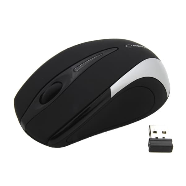 Esperanza EM101S brezžična miška, 2.4GHz, optična, USB, srebrna