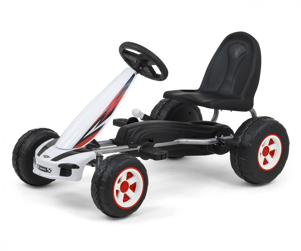 MILLY MALLY otroški gokart Viper, na pedala, belo-črn