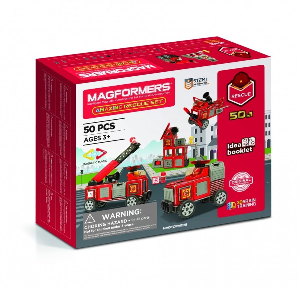 MAGFORMERS Konstrukcijski set, gasilski, 50 elementov