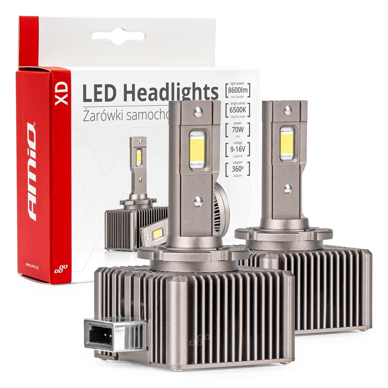 LED sijalka AMiO XD D1S/D1R, 6500K, Canbus, Xenon zamenjava