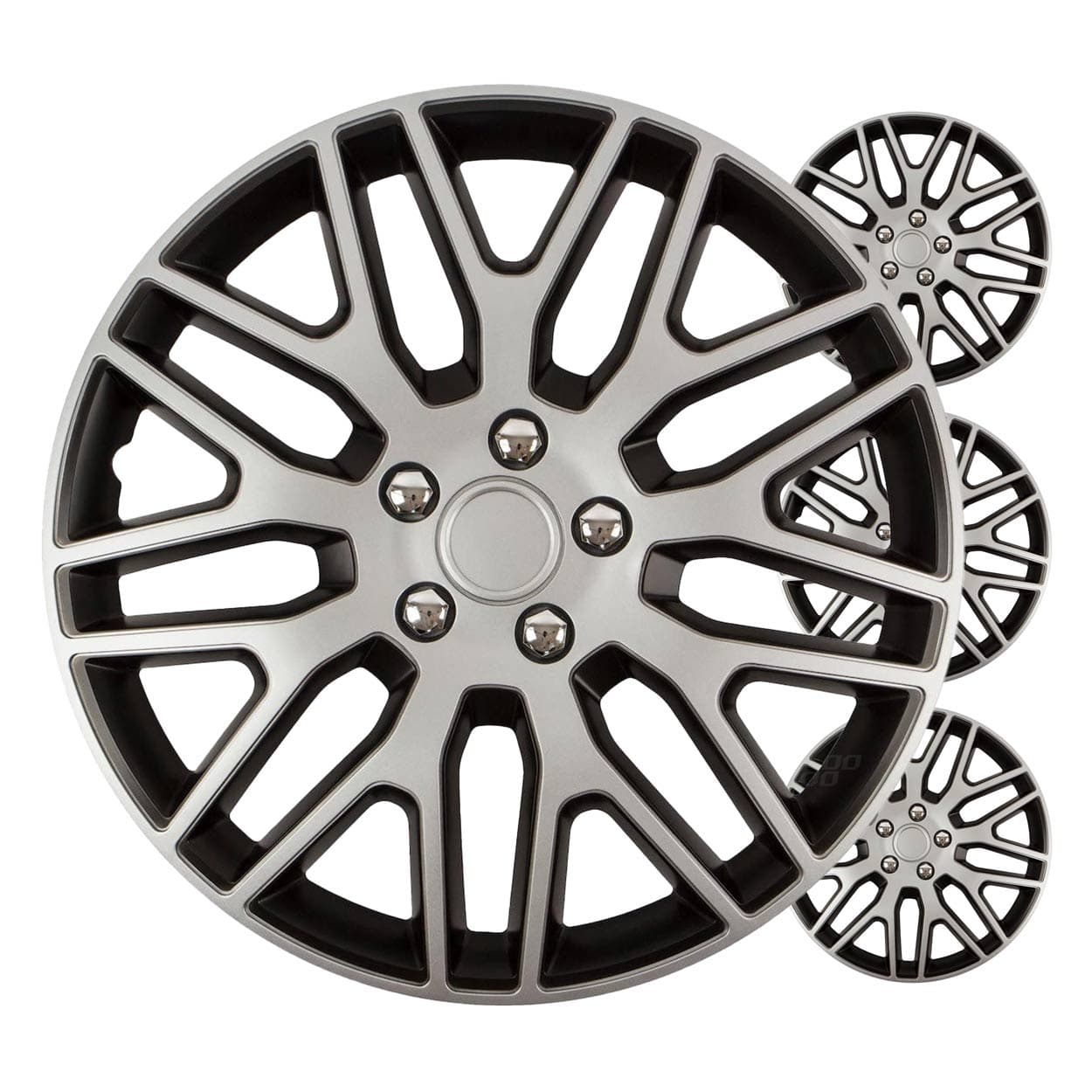 Pokrov za platišča 4/1 VERSACO Dakar črn-srebrn 16"