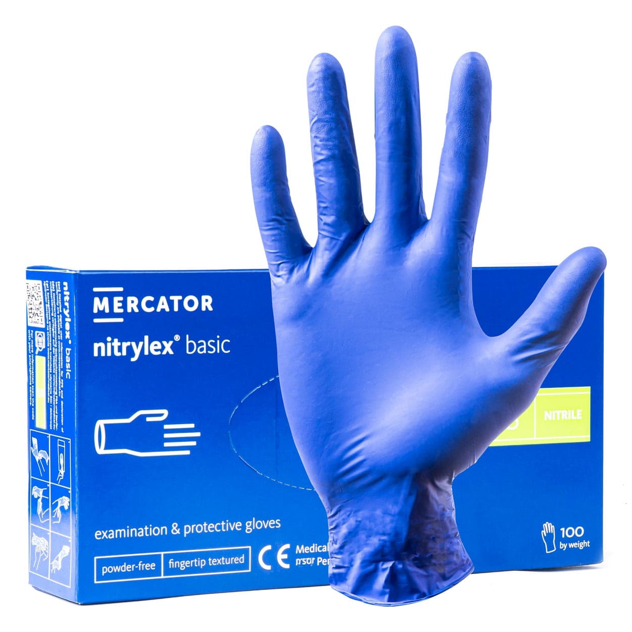 MERCATOR Nitrylex Basic modre nitrilne rokavice, vel. S (100 kos)
