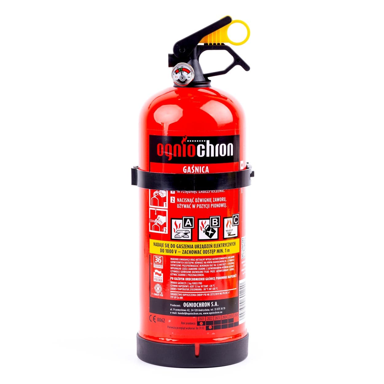 Protipožarni aparat 2 kg ABC, plastična glava, manometer