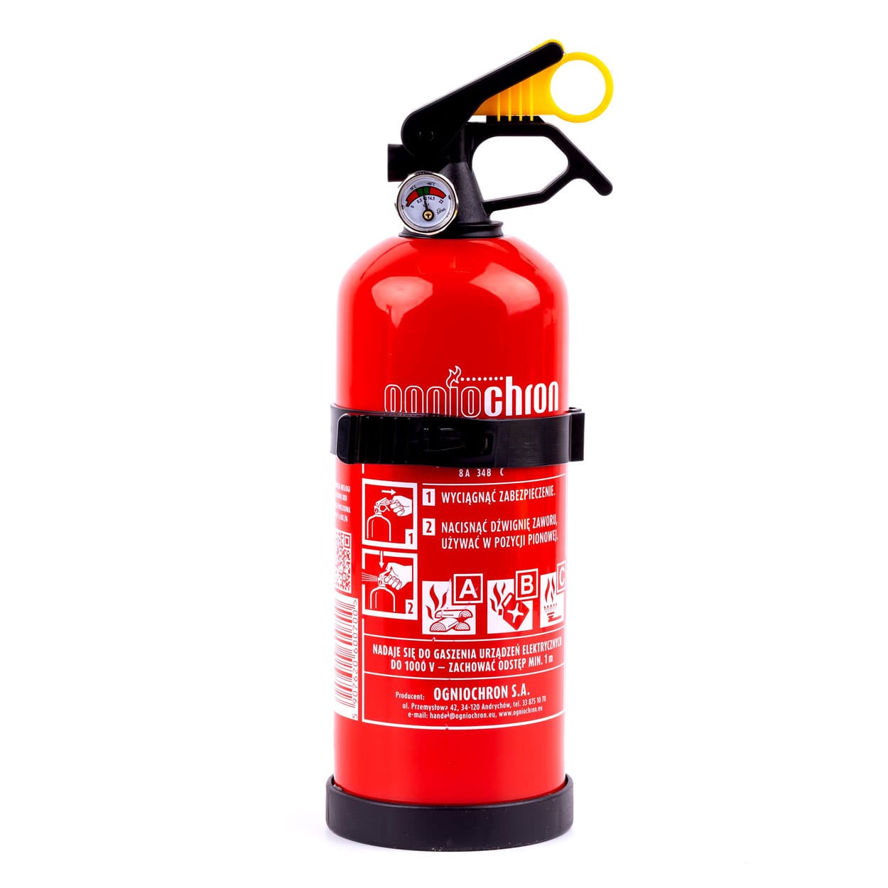 OGNIOCHRON avtomobilski gasilni aparat, 1 kg, ABC prah, z manometrom
