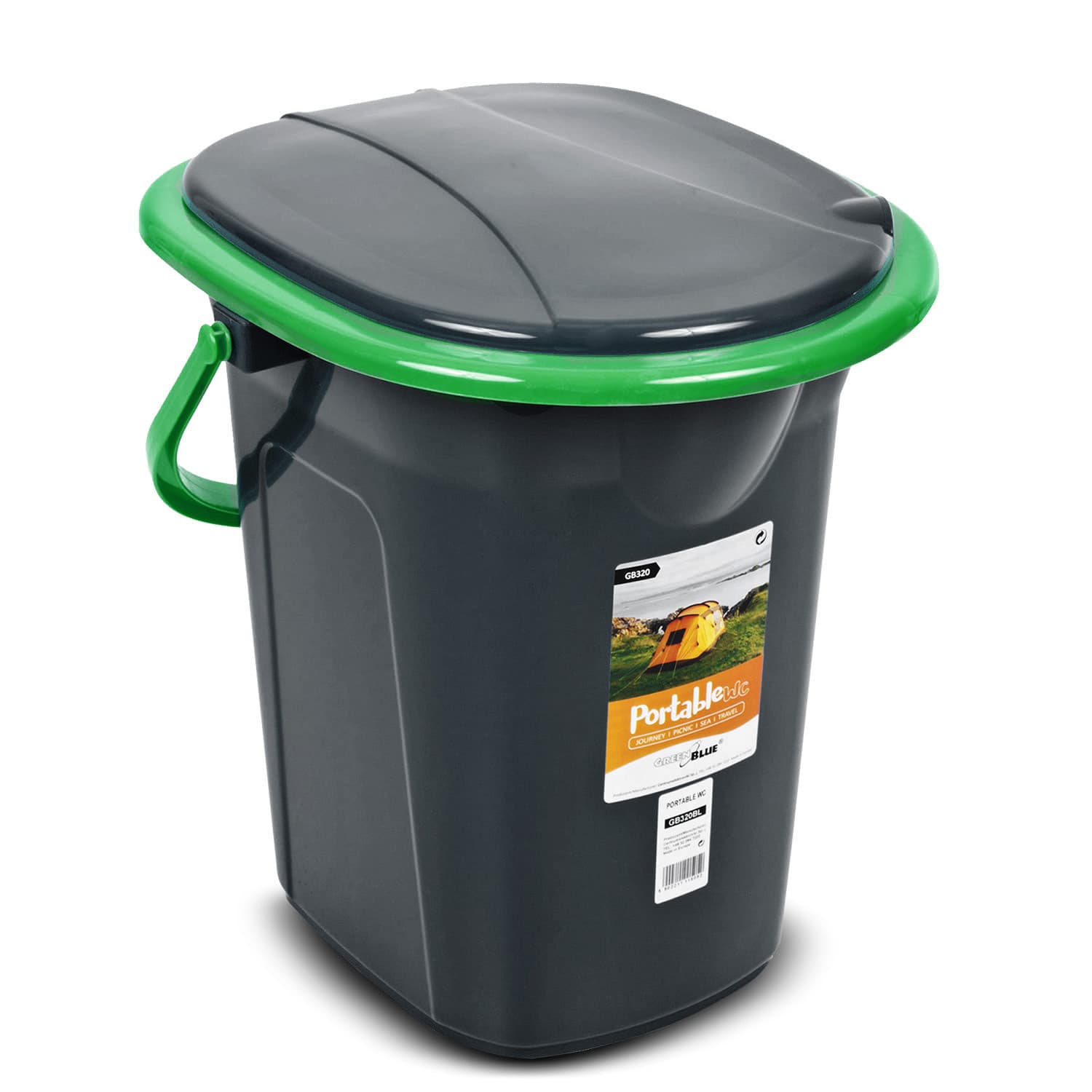 Potovalna toaleta GreenBlue GB320BG, črno-zelena