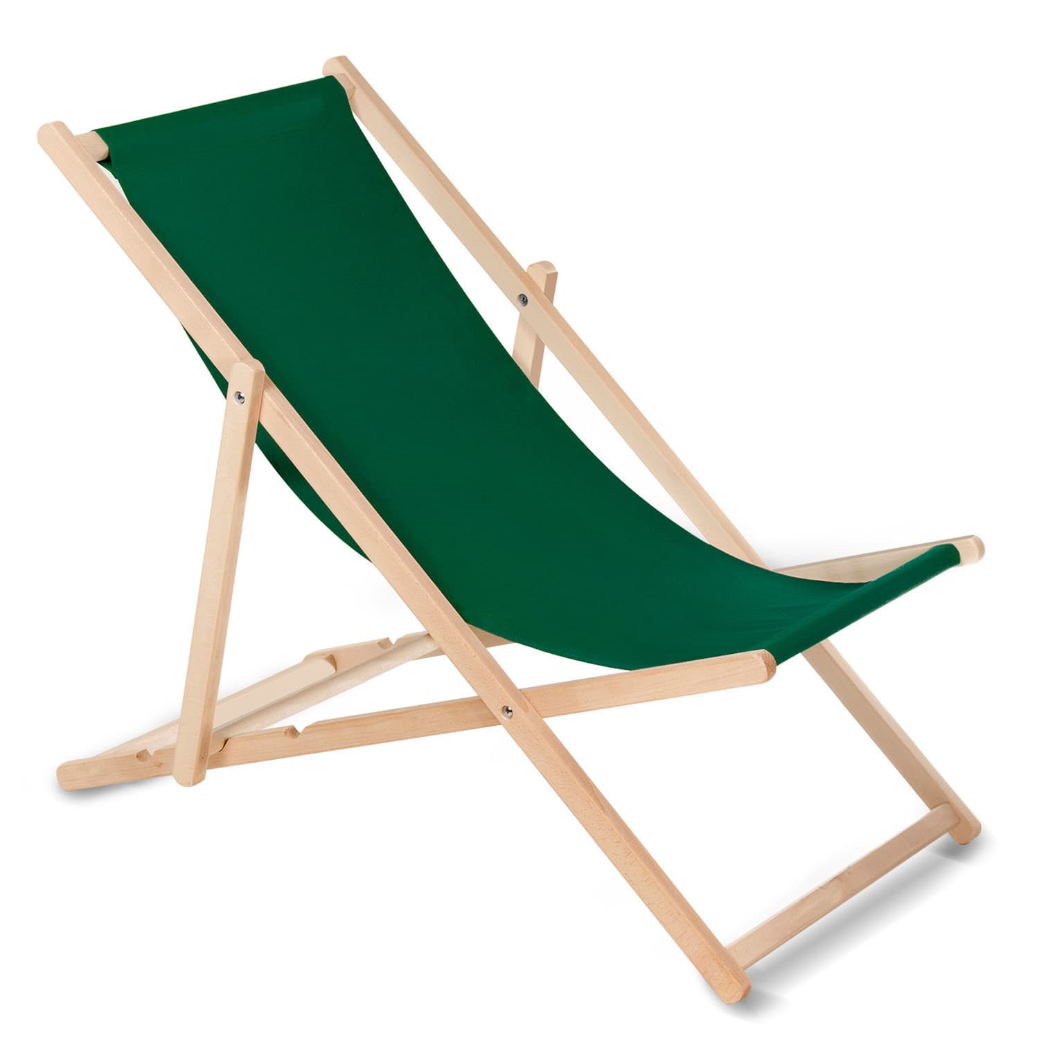 Klasičen lesen ležalnik GreenBlue GB183, temno zelen