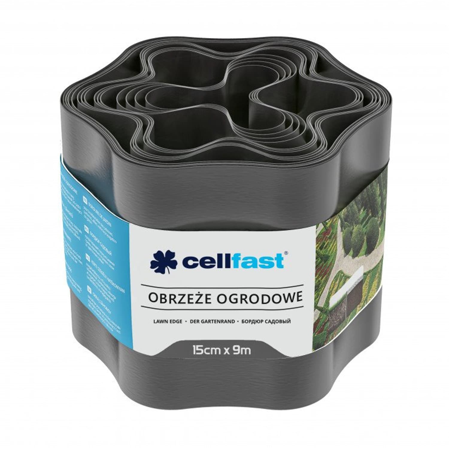 Vrtno obrobo Cellfast, 15 cm x 9 m, grafitna
