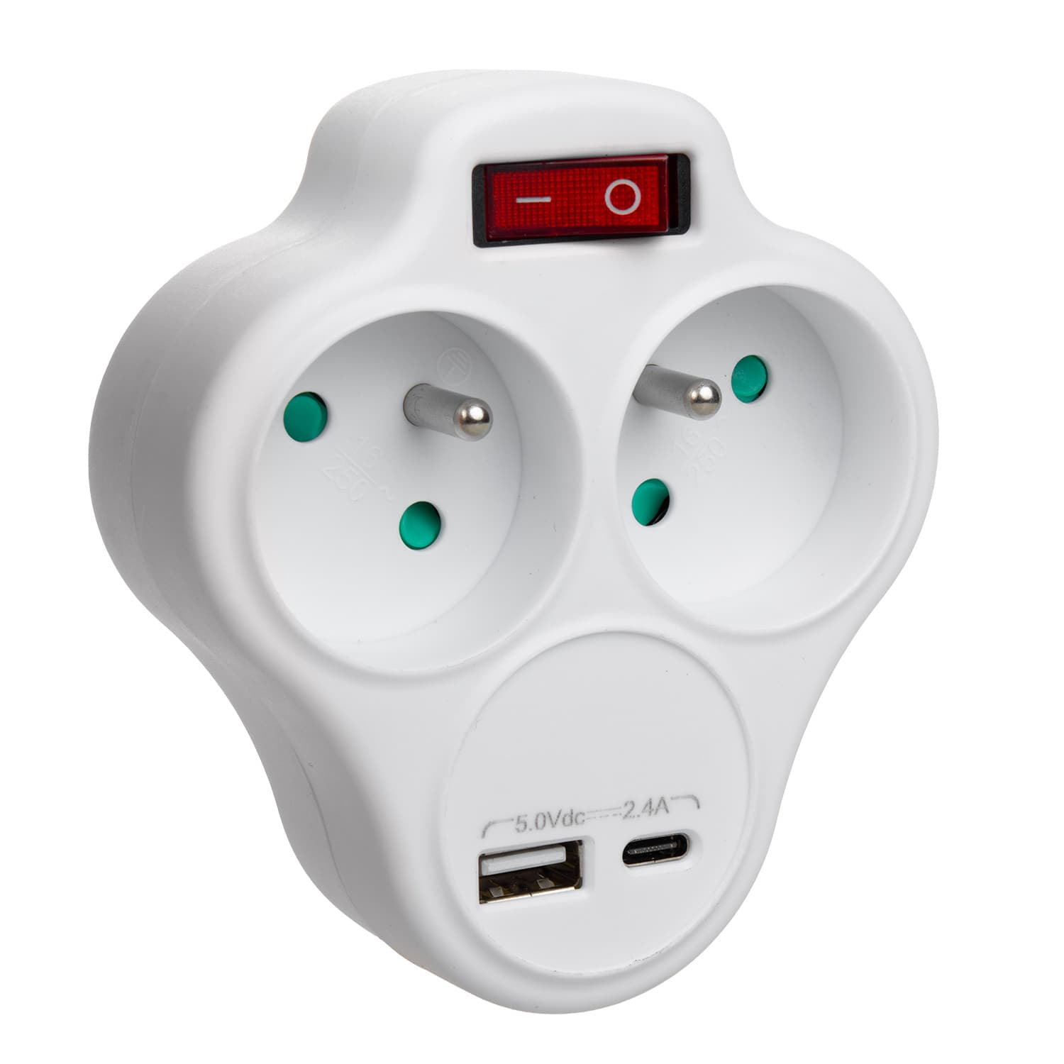Razš iritev vt in a z 2 vti č n ici in USB A/C 2.4A, tipa E, Maclean