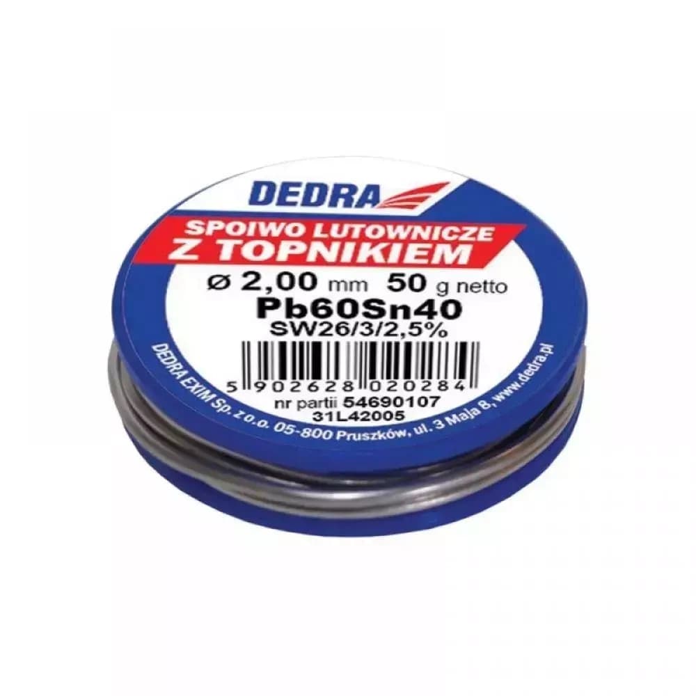 Dedra Spajkalna žica s topilcem, 2.0 mm, 50 g