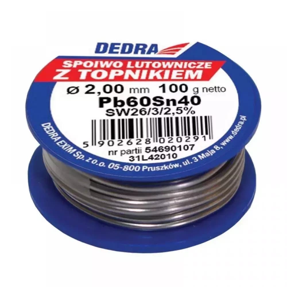 Dedra Spajkalna žica s topilcem, 2.0 mm, 100 g
