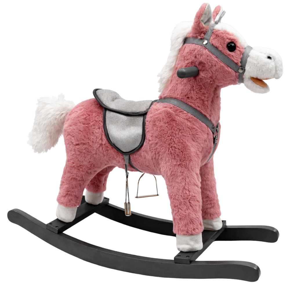 LEAN TOYS lesen konjiček na roza s zvokom, 74 cm