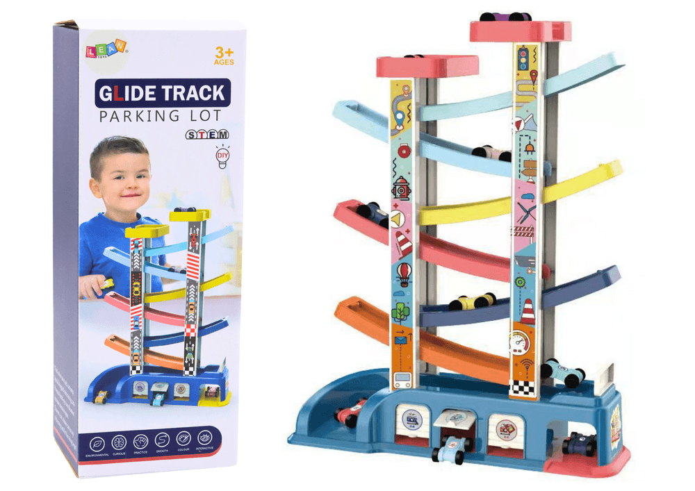 Dirkalna steza LEAN TOYS z 6 avtomobilčki