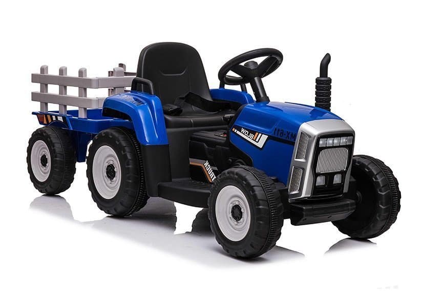 Traktor na Akumulator LEAN CARS XMX611 Modri s Priklopnikom