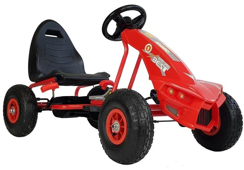 Gokart na Pedala LEAN CARS A-18 Rdeč, Z Napihljivimi Kolesi