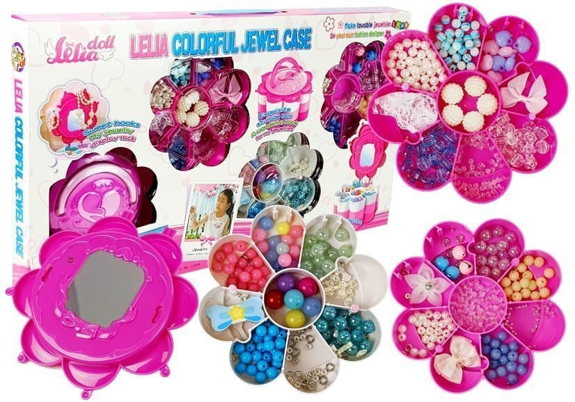 LEAN TOYS Set kroglic za izdelavo nakita DIY, zložljivo (!) s ogledalom