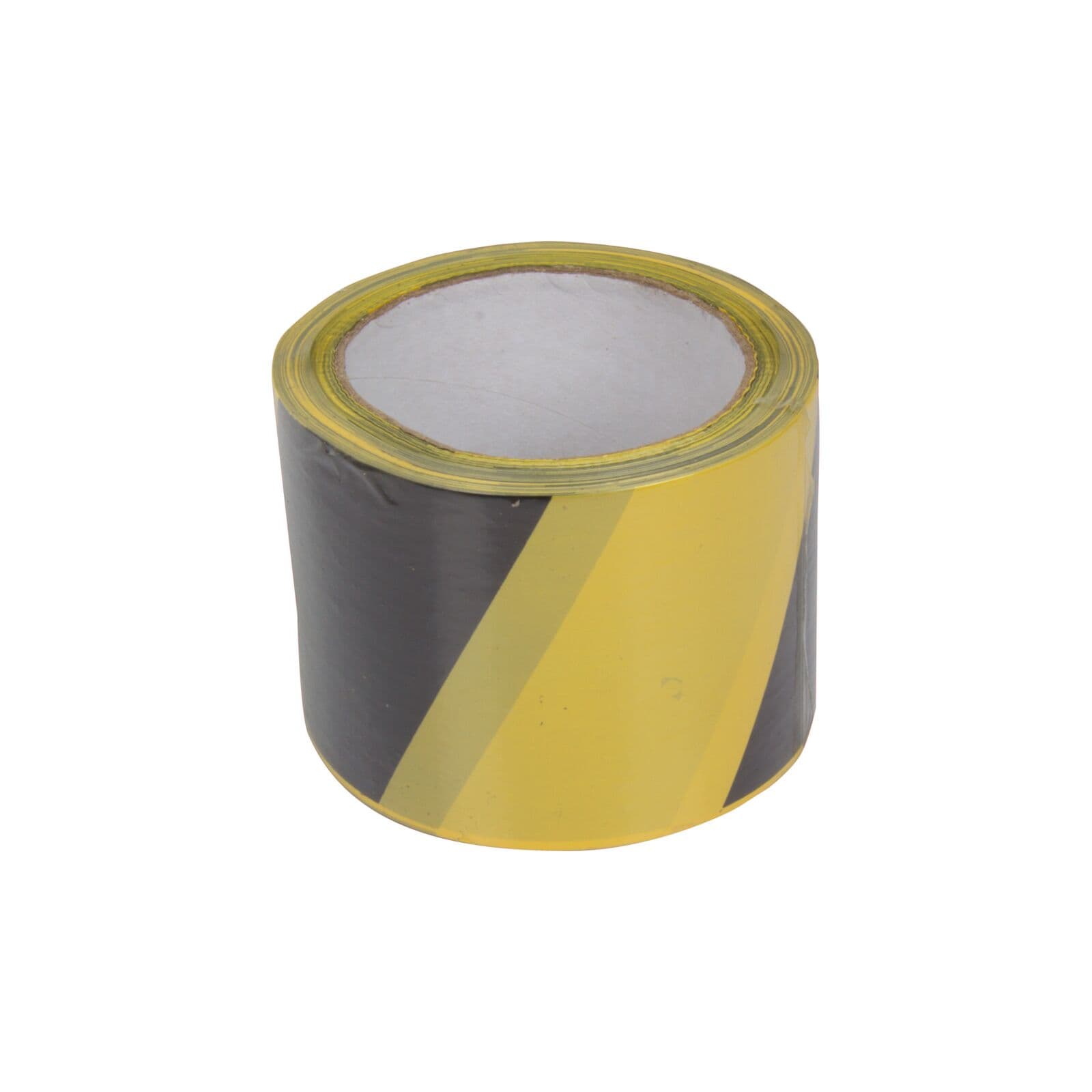 Opozorilni trak RUMENO-ČRN 75mm x 100m (Poljska)
