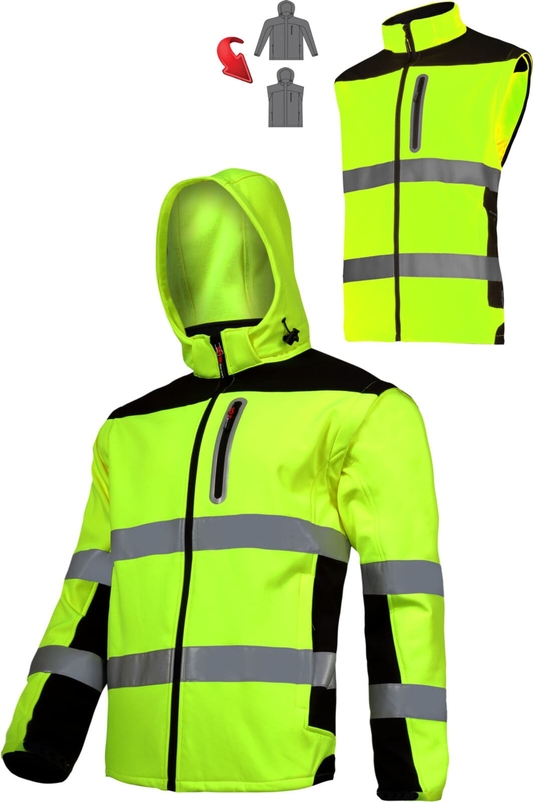 Delovna softshell jakna Lahti Pro, rumena, XL