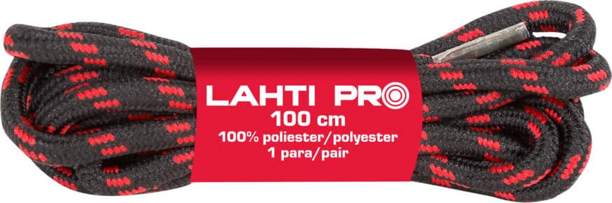 Lahti Pro okrogla črna/rdeča šniranja 120 cm (10 parov)