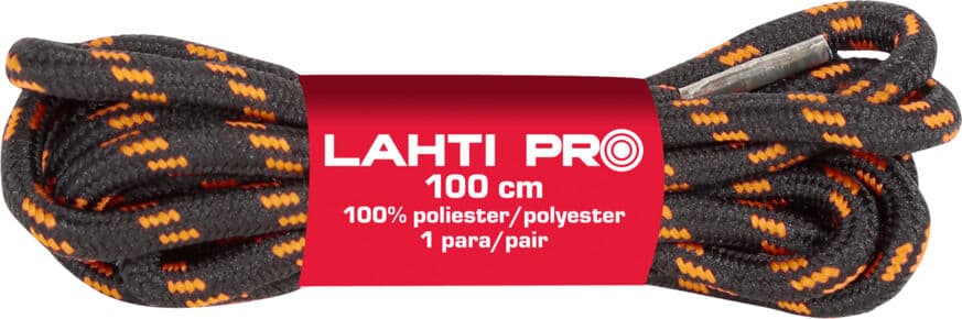 Lahti Pro okrogla črna/poudarjena šniranja 150 cm (10 parov)