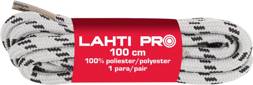 Lahti Pro okrogla siva/črna šniranja 100 cm (10 parov)