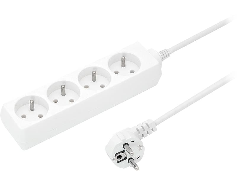 Podaljšek Blow PS-470P, 4 vtičnice, ozemljen, 5m, bel