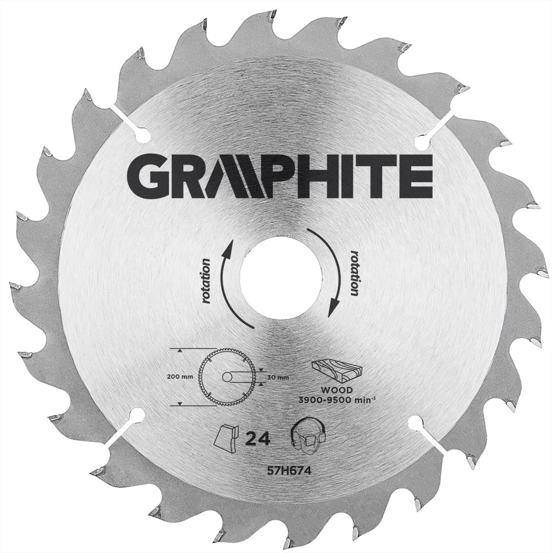 GRAPHITE krožna žaga z gibkimi rezili, 200 x 30 mm, 24 z