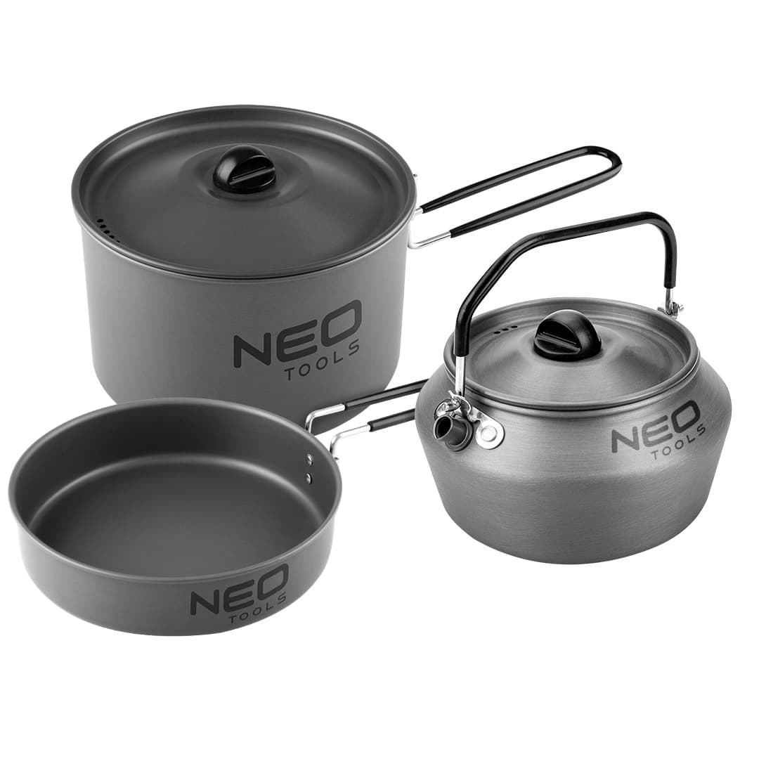 NEO TOOLS Turistična posoda 3v1 (lonc, kotliček, ponev)