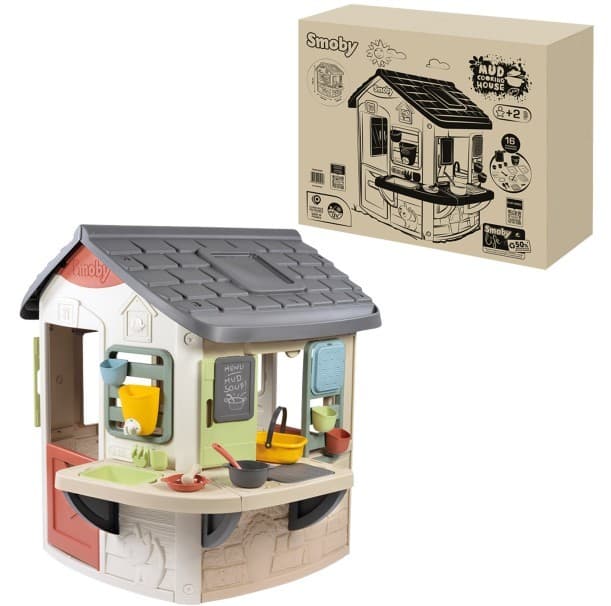 SMOBY leseni hiši z otroško kuhinjo