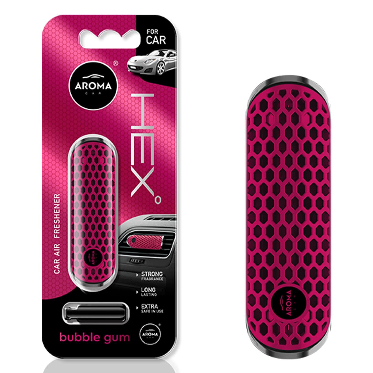 AROMA CAR Osvežilec zraka HEX, polimerni, bubble gum