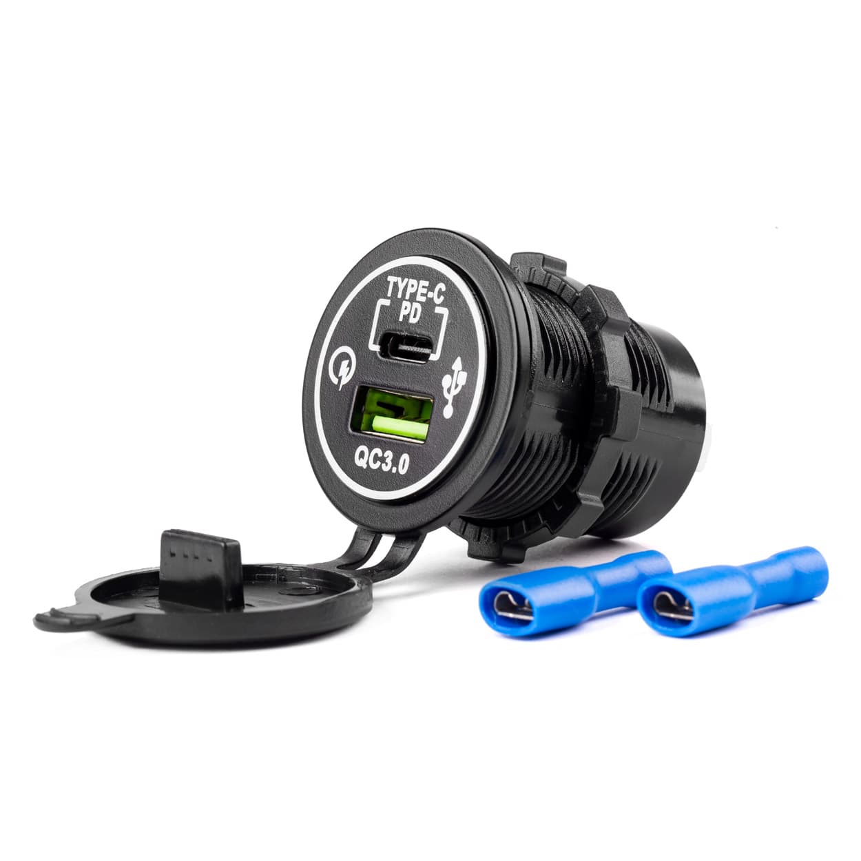 AMiO Vodoodporna polnilna postaja 2x USB QC3.0 12V/24V