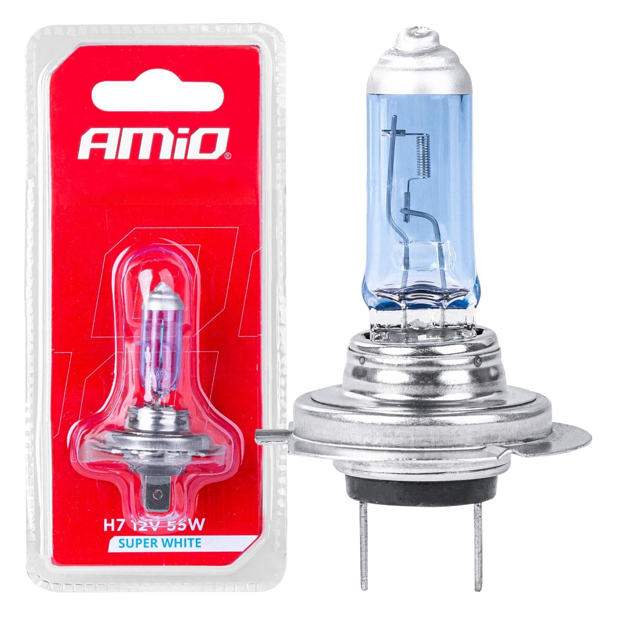 Halogenska žarnica AMiO H7 12V, 55W, Super White (1 kos.)