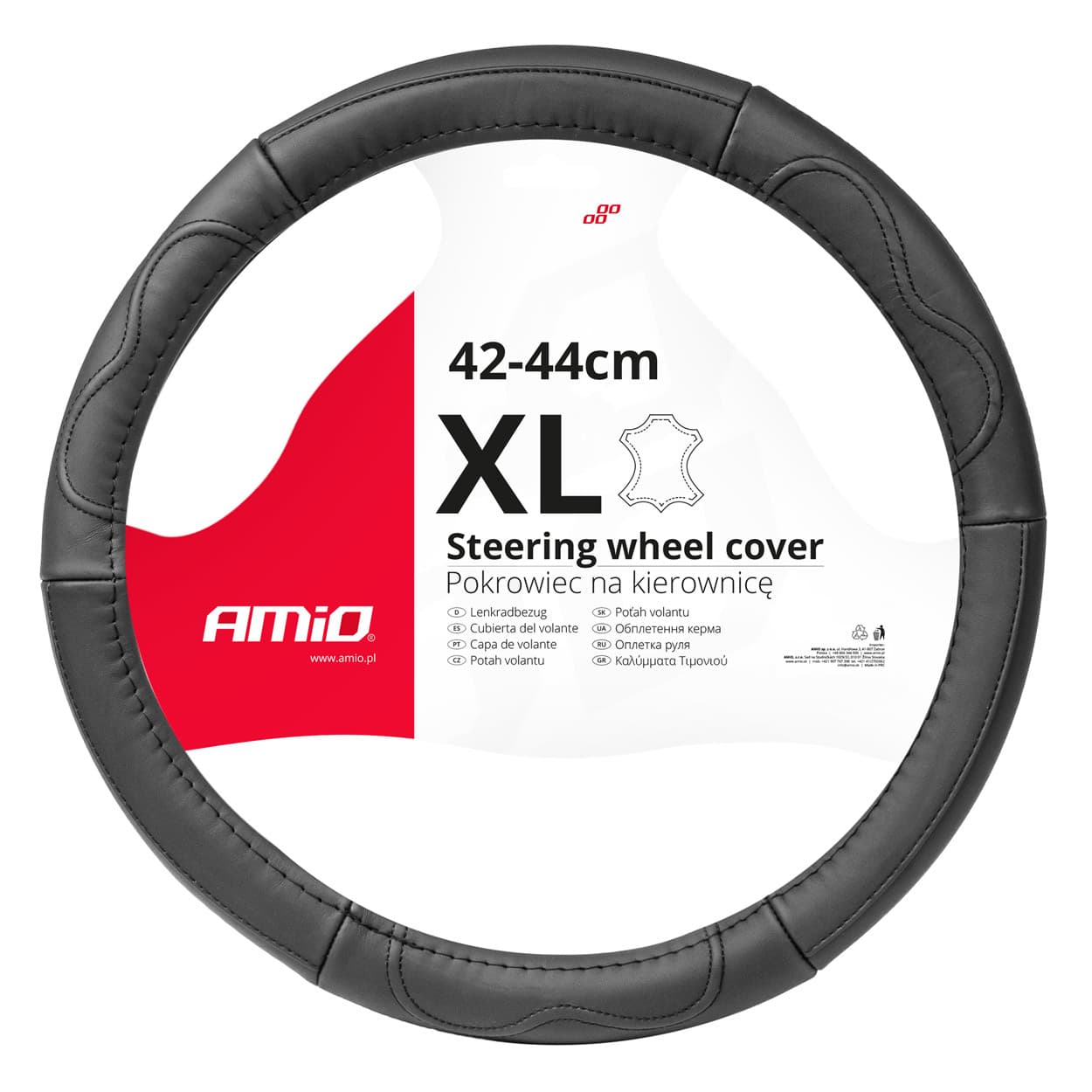 AMiO usnjena prevleka za volan XL 41-43 cm