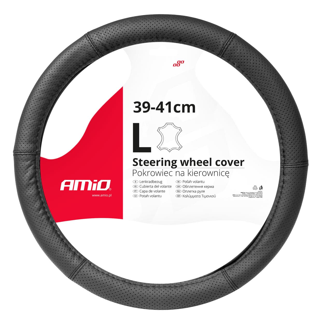 AMiO perforirana usnjena prevleka za volan L 39-41 cm