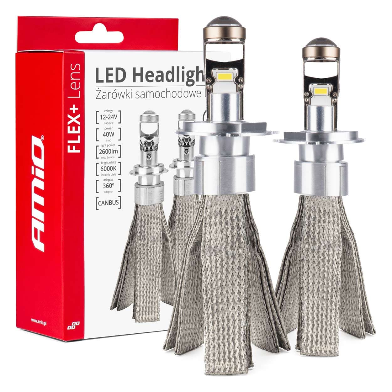 LED avtomobilske žarnice H4 Flex+ AMiO s socivko (par)