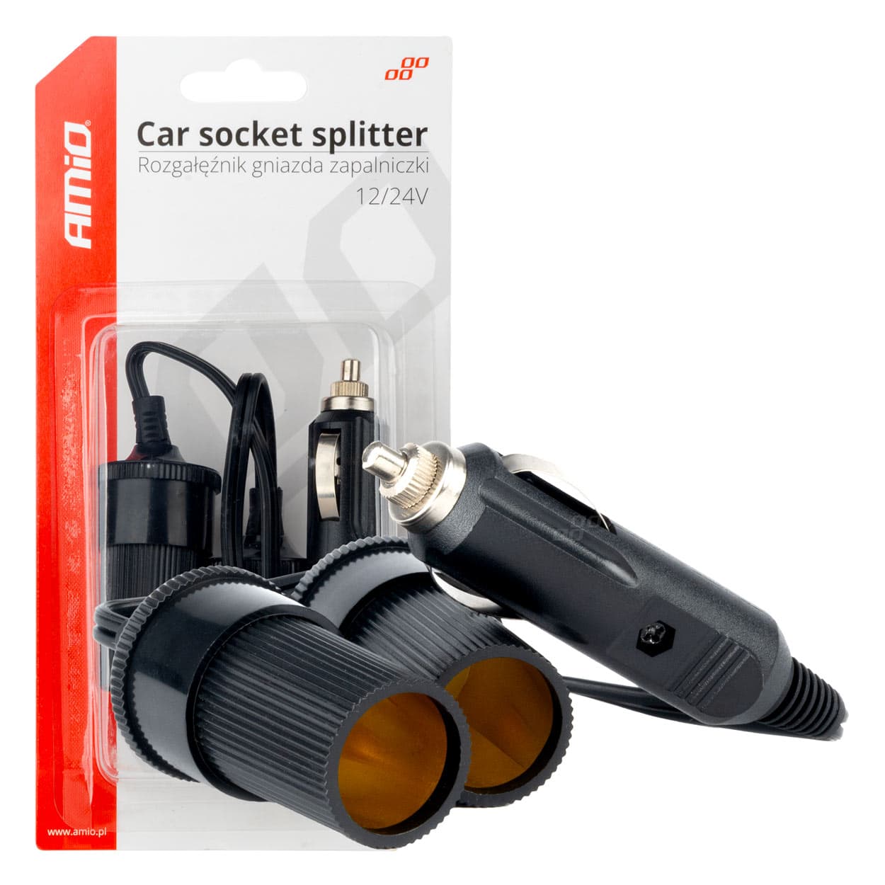 AMiO razdelilnik avto vžigalnika 12V/24V