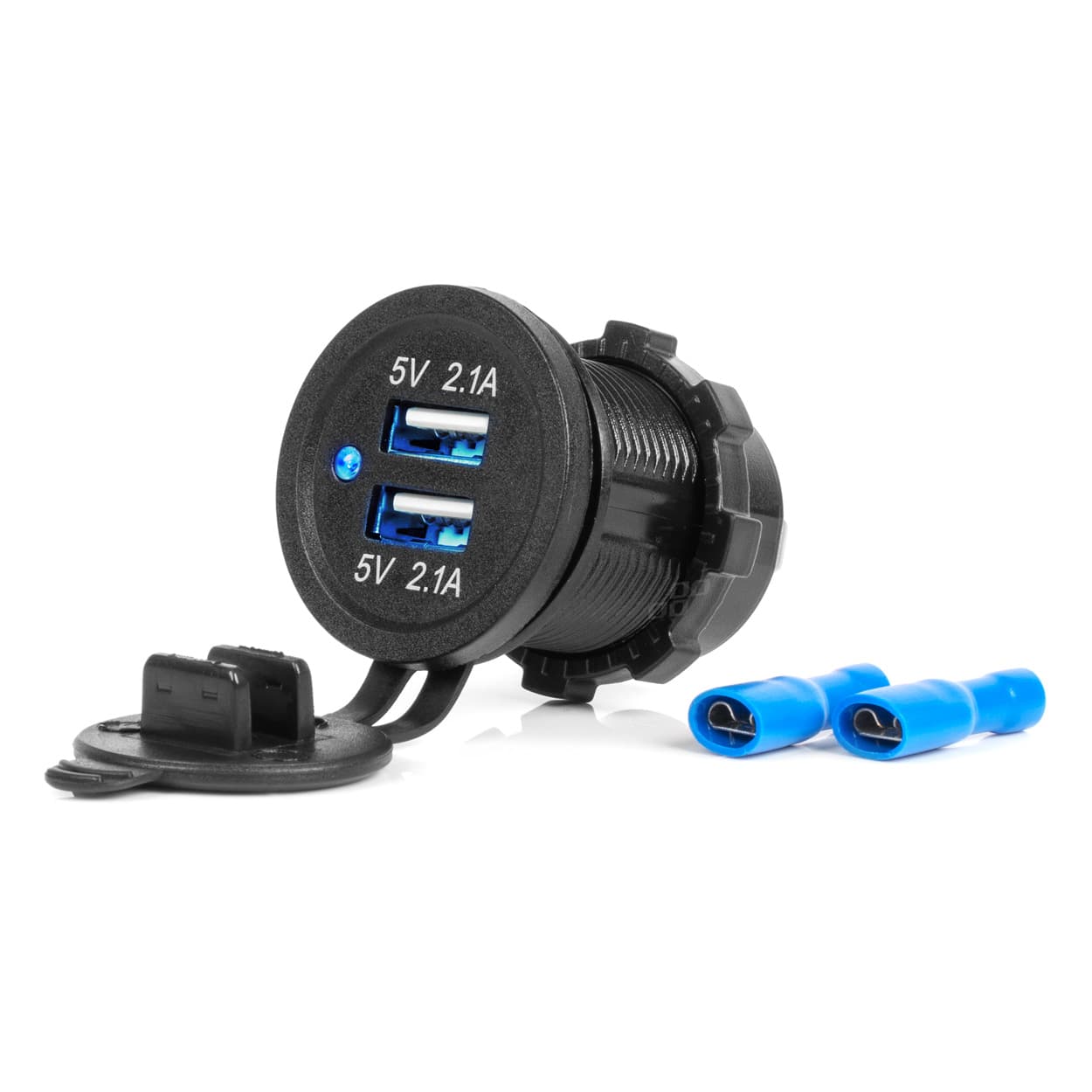 Avtomobilski polnilnik AMiO, vodoodporen, 2xUSB, 4.2A, 12/24V