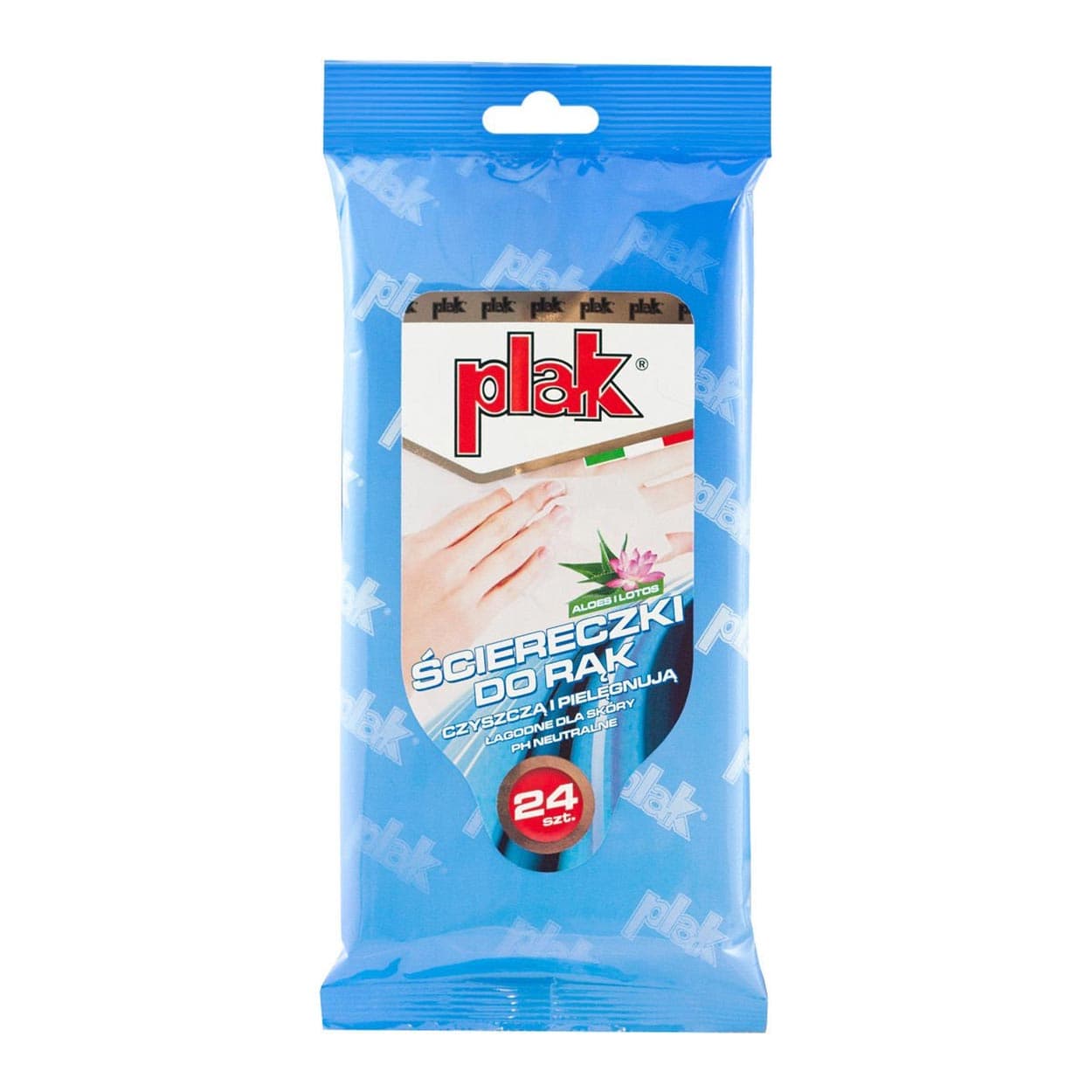 Robčki za roke PLAK, z aloe vero in lotosom, 24 kosov
