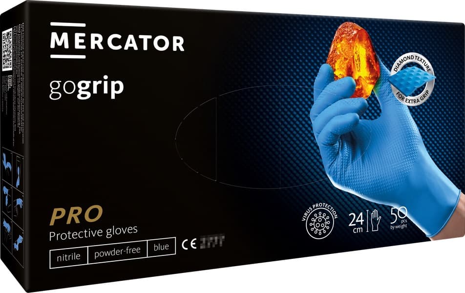 Mercator GoGrip nitril rokavice (modre, M, 50 kos)
