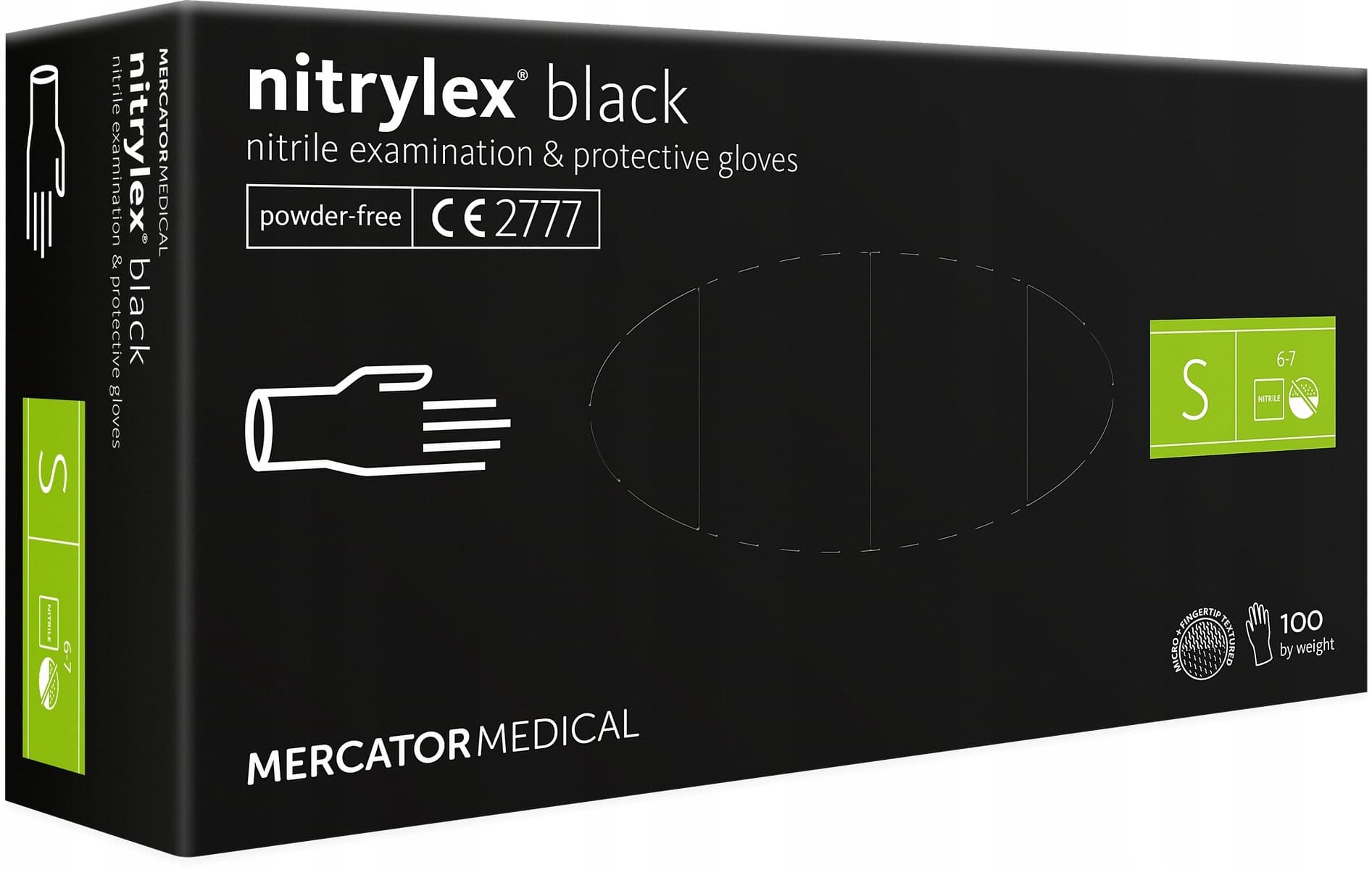 MERCATOR Nitrylex Black nitrilne rokavice, S
