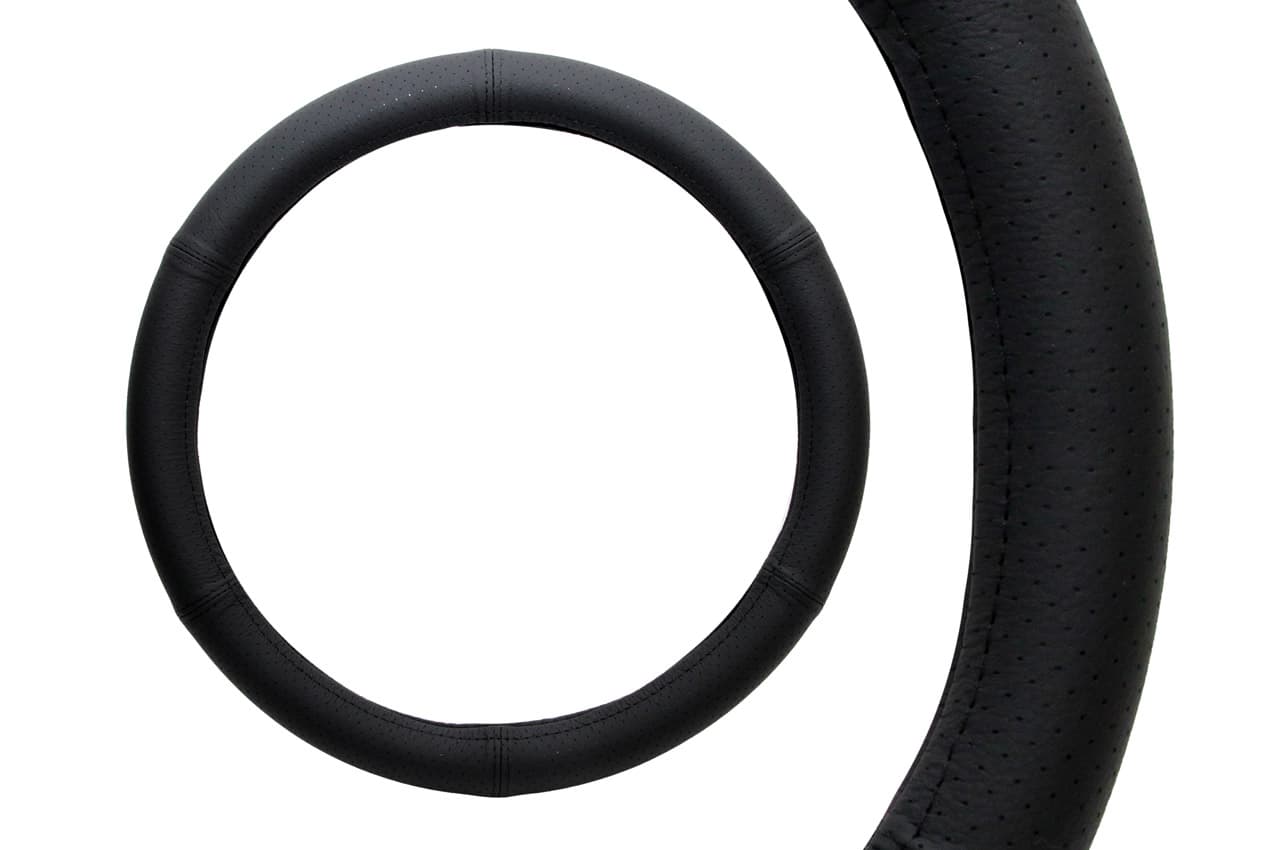Usnjen perforiran ovitek za volan AMiO M (37-39cm)