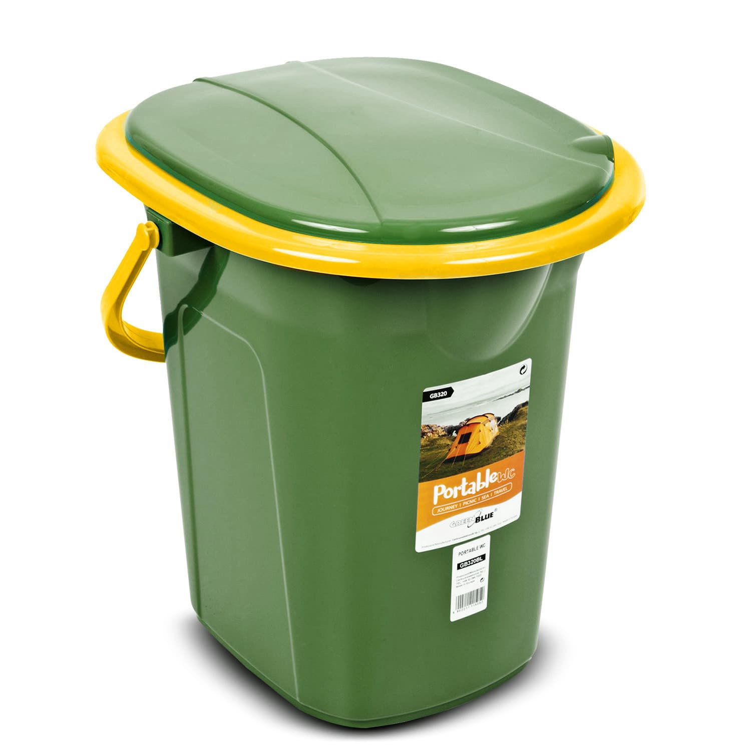Potovalna toaleta GreenBlue GB320GO, temnozeleno-oranžna
