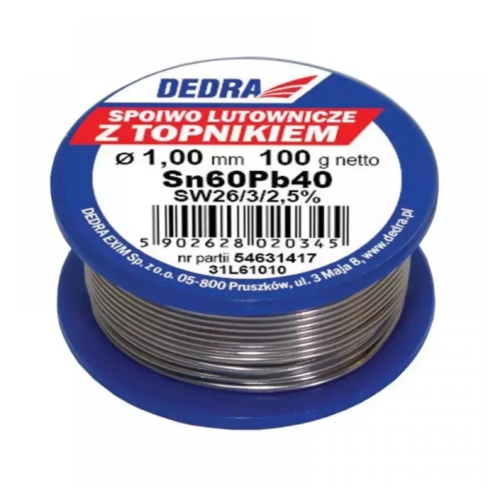 Dedra Spajkalna žica s topilcem, 1.0 mm, 100 g