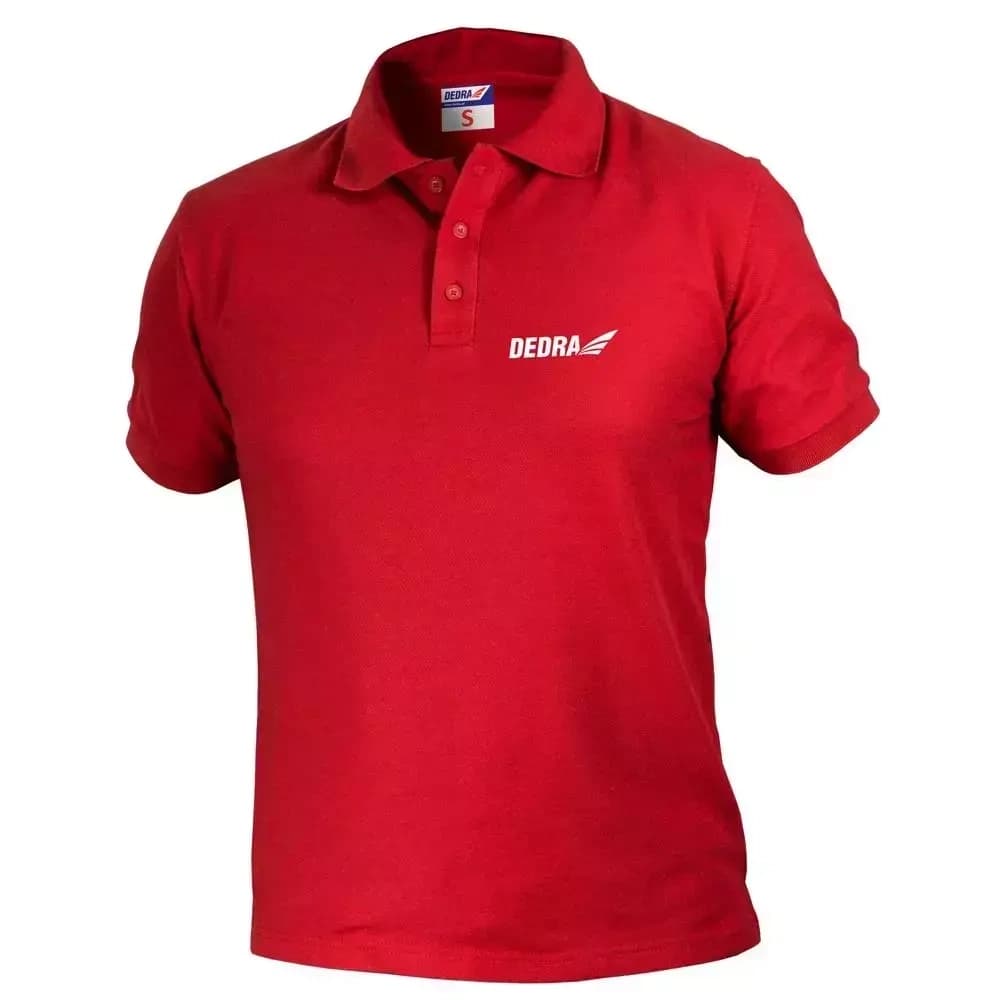 Dedra moška polo majica S, rdeča, 35% bombaž + 65% poliester