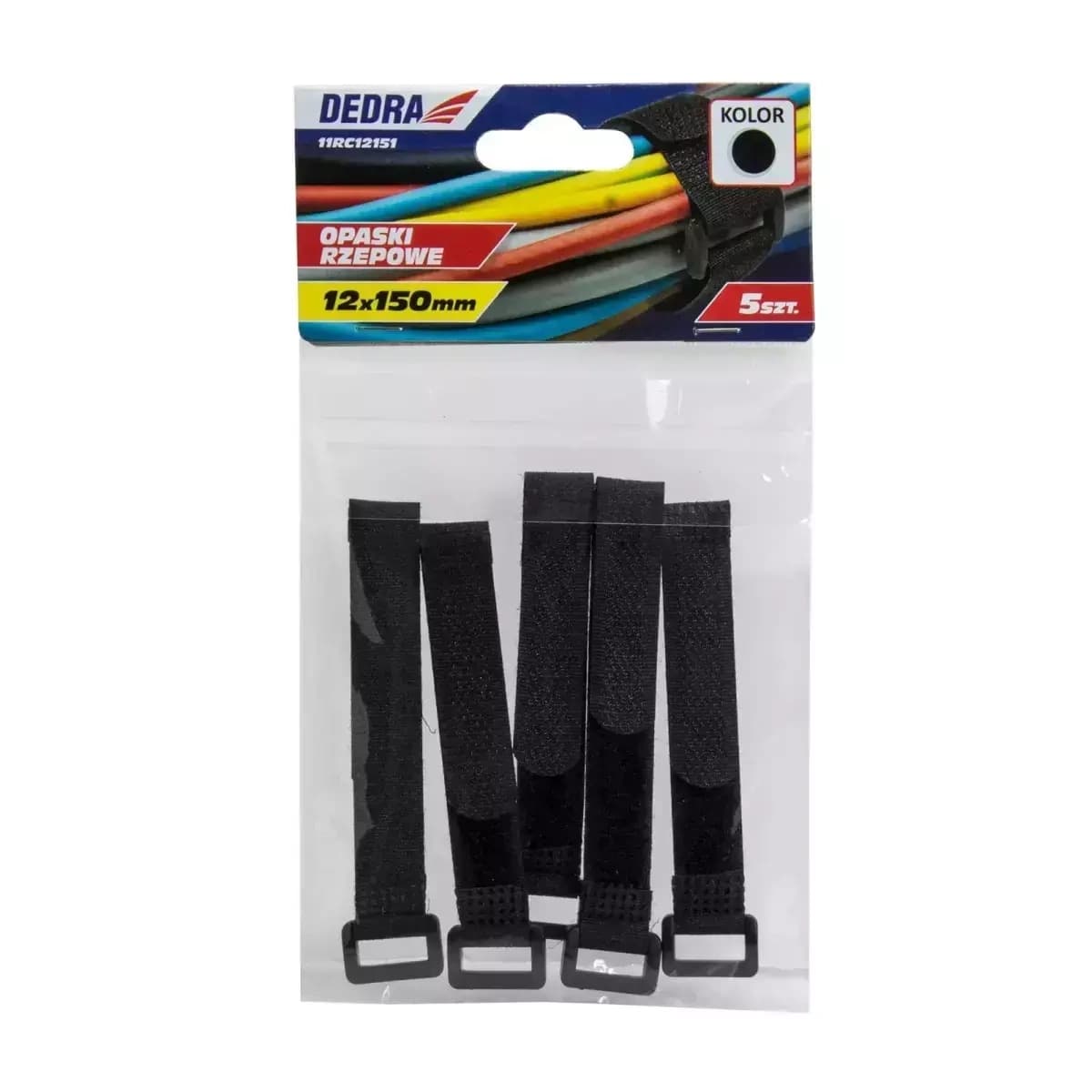Dedra vezice za kable Velcro črne 12x150mm (10 kosov)