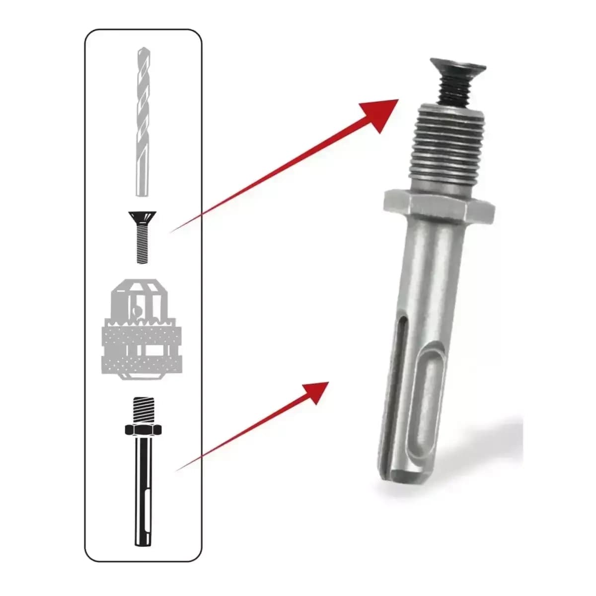 Dedra SDS Plus adapter z navojem 1/2" 20UNF