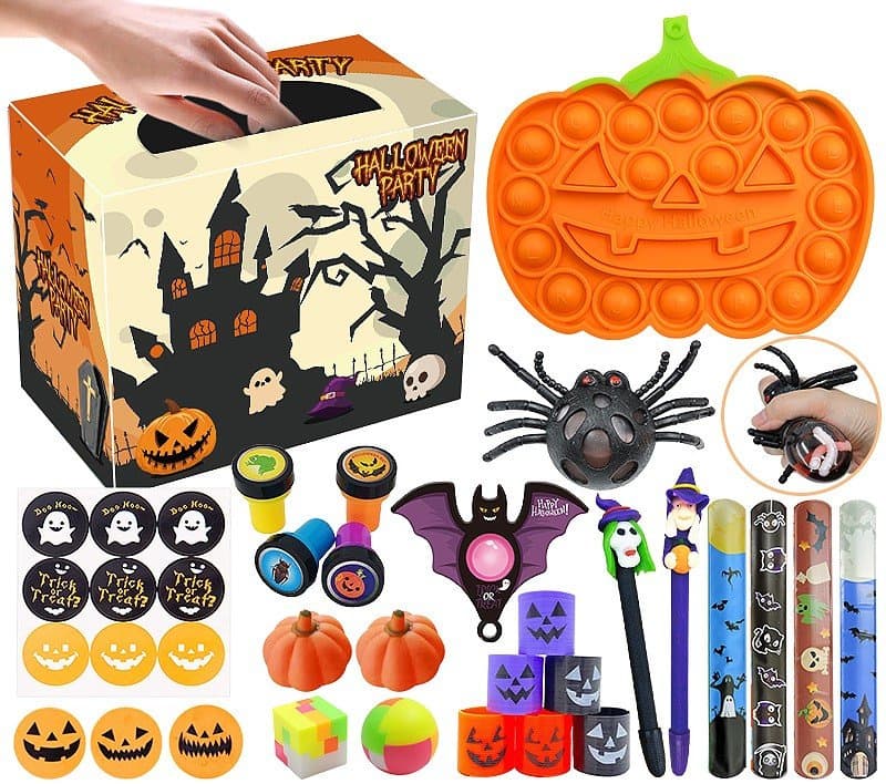 60-delni senzorični set LEAN TOYS 'Halloween' proti stresu s Pop It